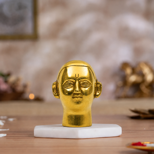 Sri Ramanujacharya Bust Showpiece | Polished Brass Finish