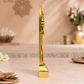 Goddess Tulja Bhavani Idol with Temple Arch | Polished Golden Brass Finish
