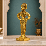 Panduranga Vitthal Murti | Traditional Golden Religious Statue with Antique Finish