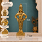 Lord Vitthal Standing Idol | Antique Golden Brass Finish