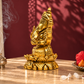 Lord Ganesha Seated Idol with Mouse | Antique Golden Brass Finish