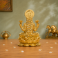 Goddess Lakshmi on Lotus with Wealth Kalash Idol | Antique Brass Finish