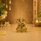 Lord Ganesh Lotus Pedestal Murti | Premium Golden Finish