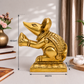 Mushak Raj Holding Modak Idol | Polished Golden Brass Finish