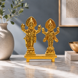 Lord Venkateswara & Goddess Padmavati Showpiece | Polished Brass Finish