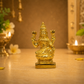 Goddess Lakshmi Seated on Lotus Idol | Polished Golden Brass Finish