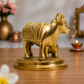 Kamadhenu Detailed WorkCow and Calf Showpiece | Polished Brass Finish