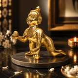 Bal Krishna (Laddu Gopal) Crawling Showpiece | Polished Brass Finish