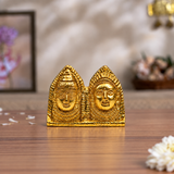 Uma Maheshwara (Lord Shiva & Goddess Parvati) Dual Face Showpiece | Polished Brass Finish