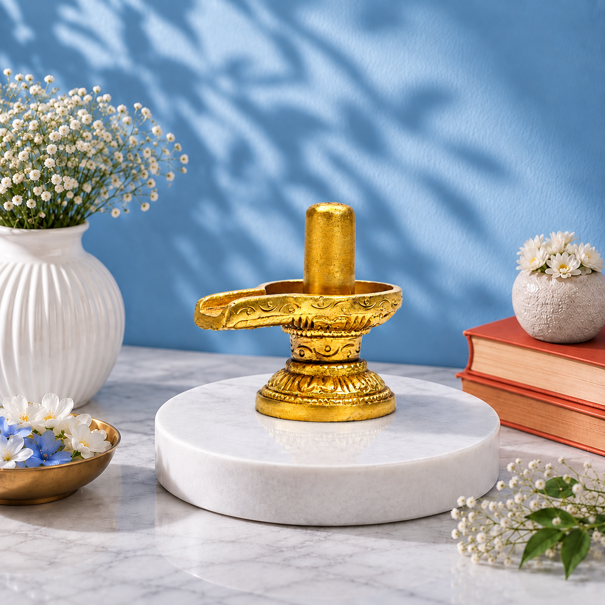 Shivling Showpiece | Polished Brass Finish