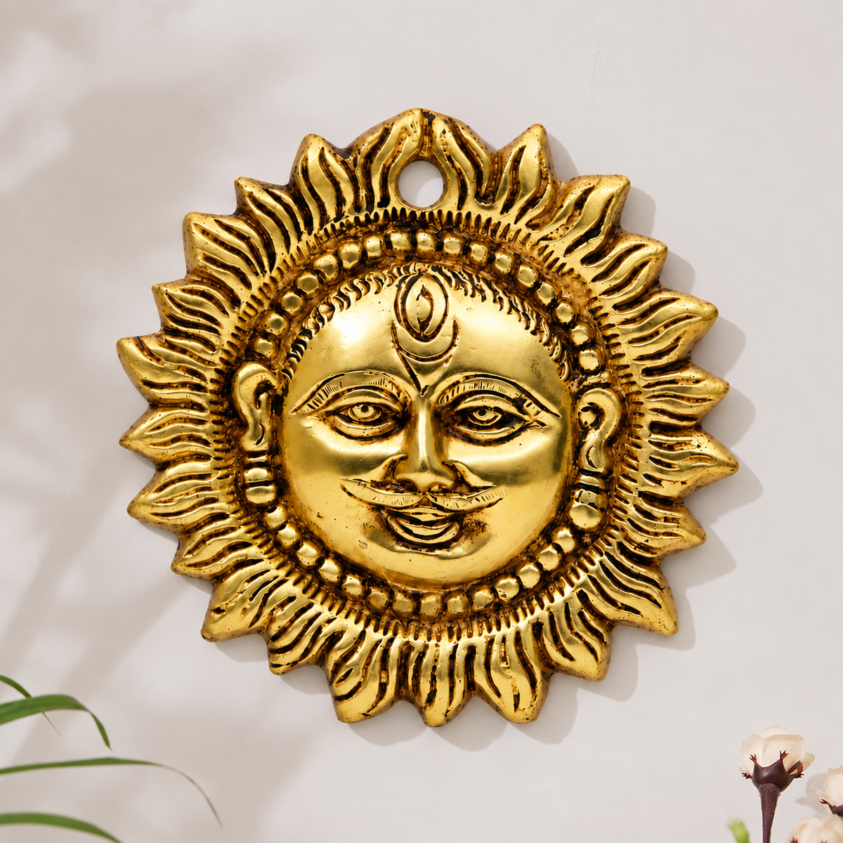 Surya Dev Wall Hanging | Brass Sun Face