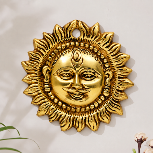 Surya Dev Wall Hanging | Brass Sun Face