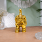 Decorative Elephant with Raised Trunk Showpiece | Polished Golden Brass Finish