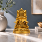 Lord Kubera Seated Idol | Polished Golden Brass Finish