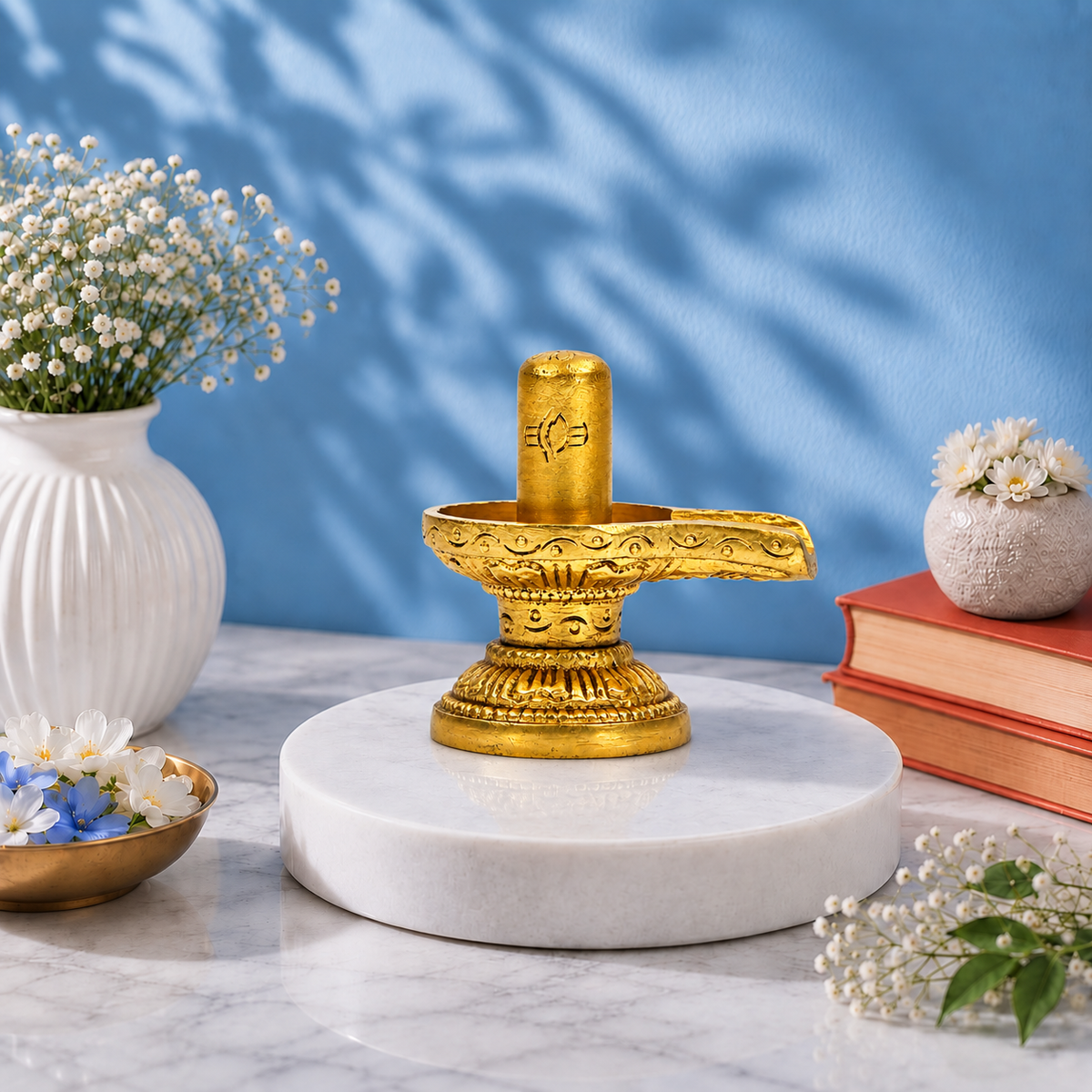 Shivling Showpiece | Polished Brass Finish