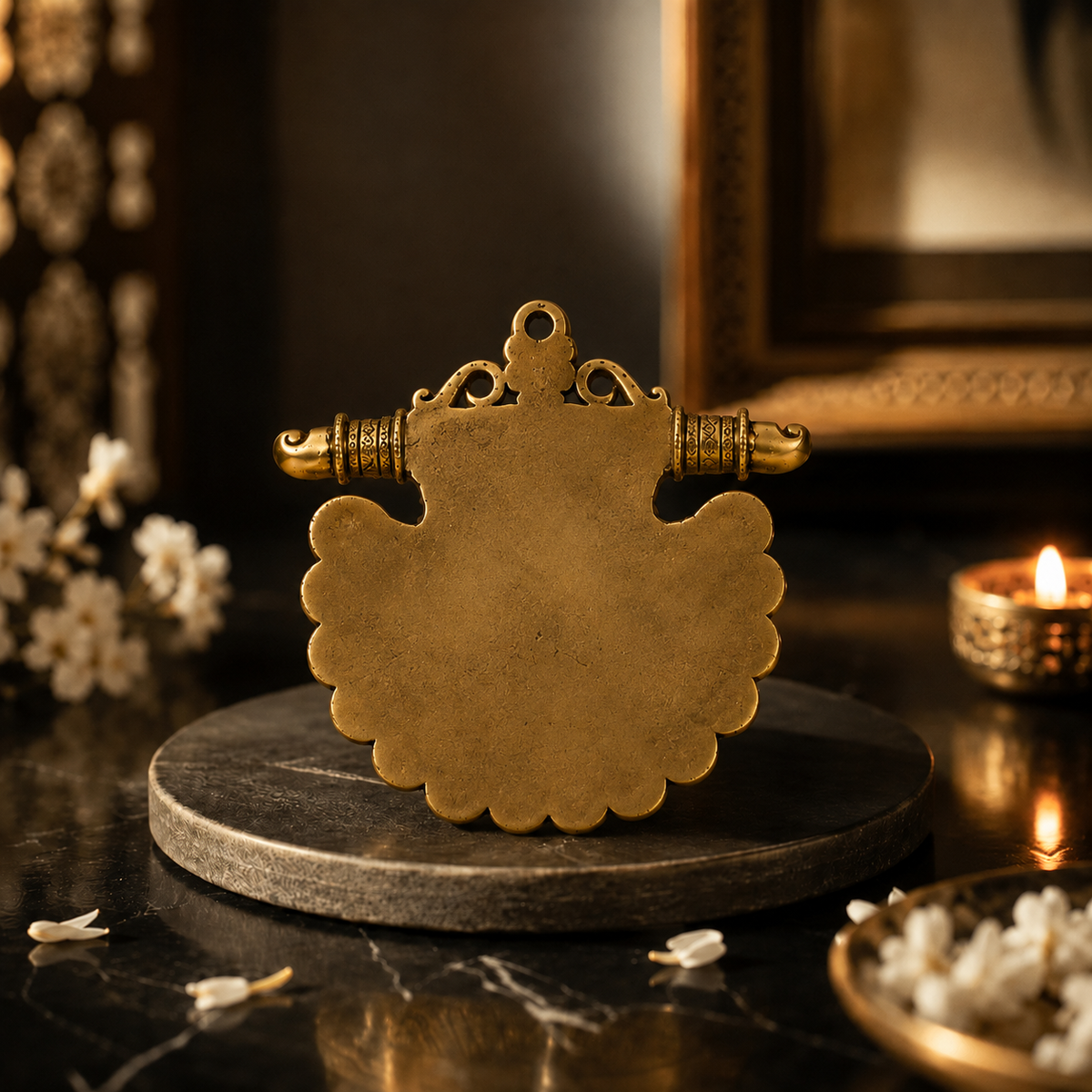 Laabh Decorative Wall Hanging | Antique Golden Brass Finish