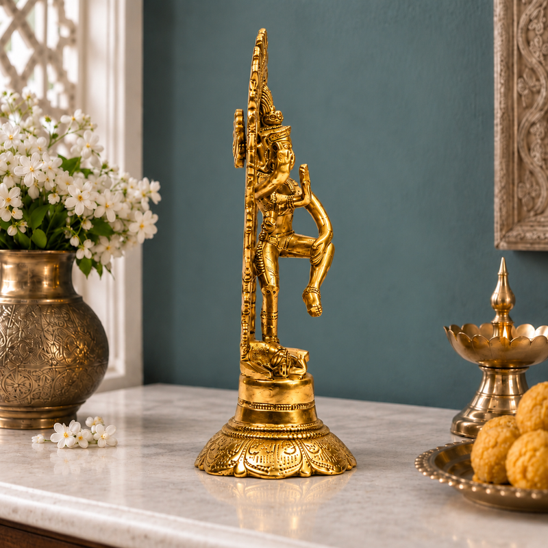 Lord Shiva Nataraja Dancing Idol | Antique Brass Finish