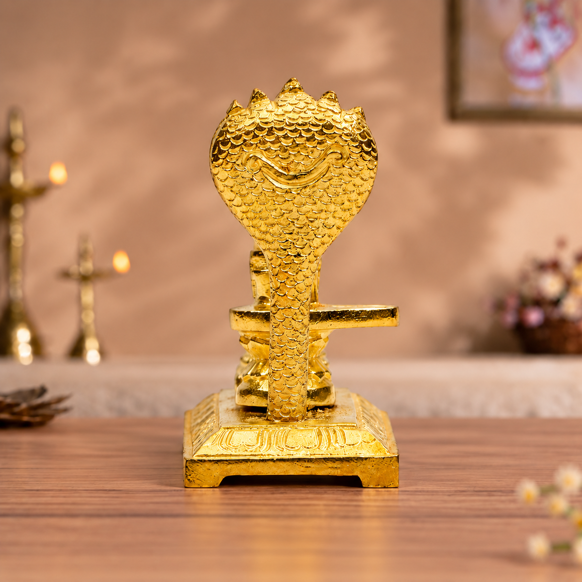 Brass Shivling with Nandi & Nag Devta Idol Set
