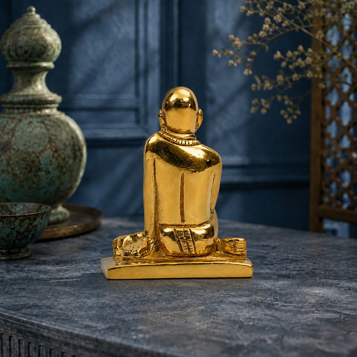 Sri Raghavendra Swamy Showpiece | Polished Brass Finish