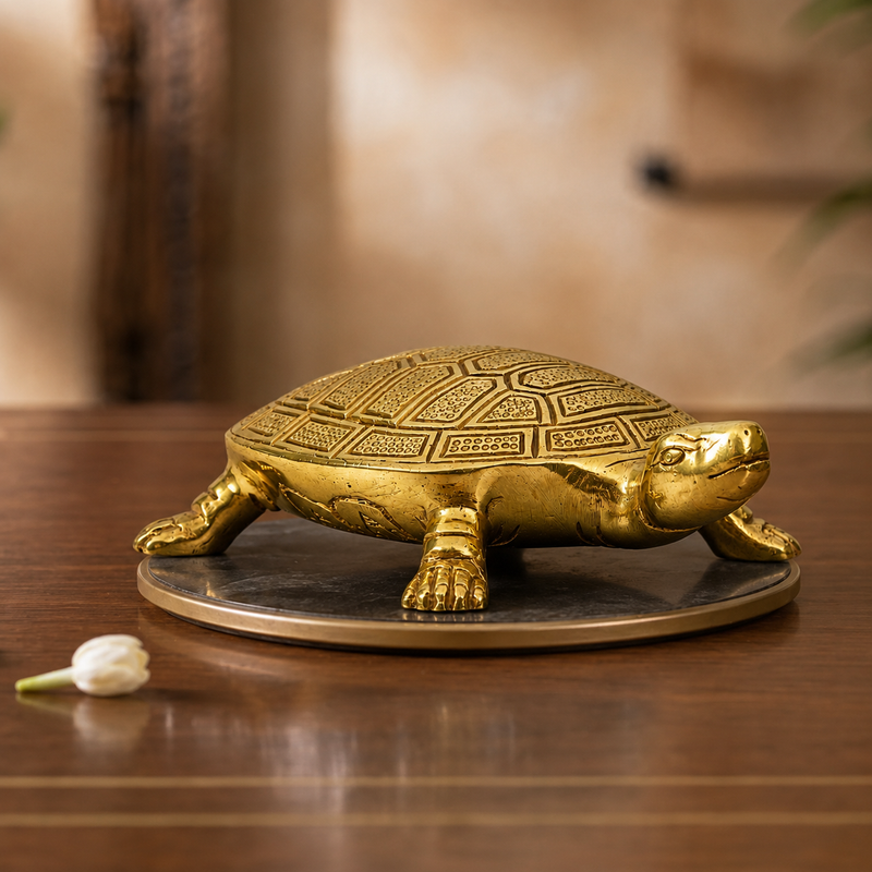 Brass Kurma Tortoise Idol | Vastu Turtle Figurine