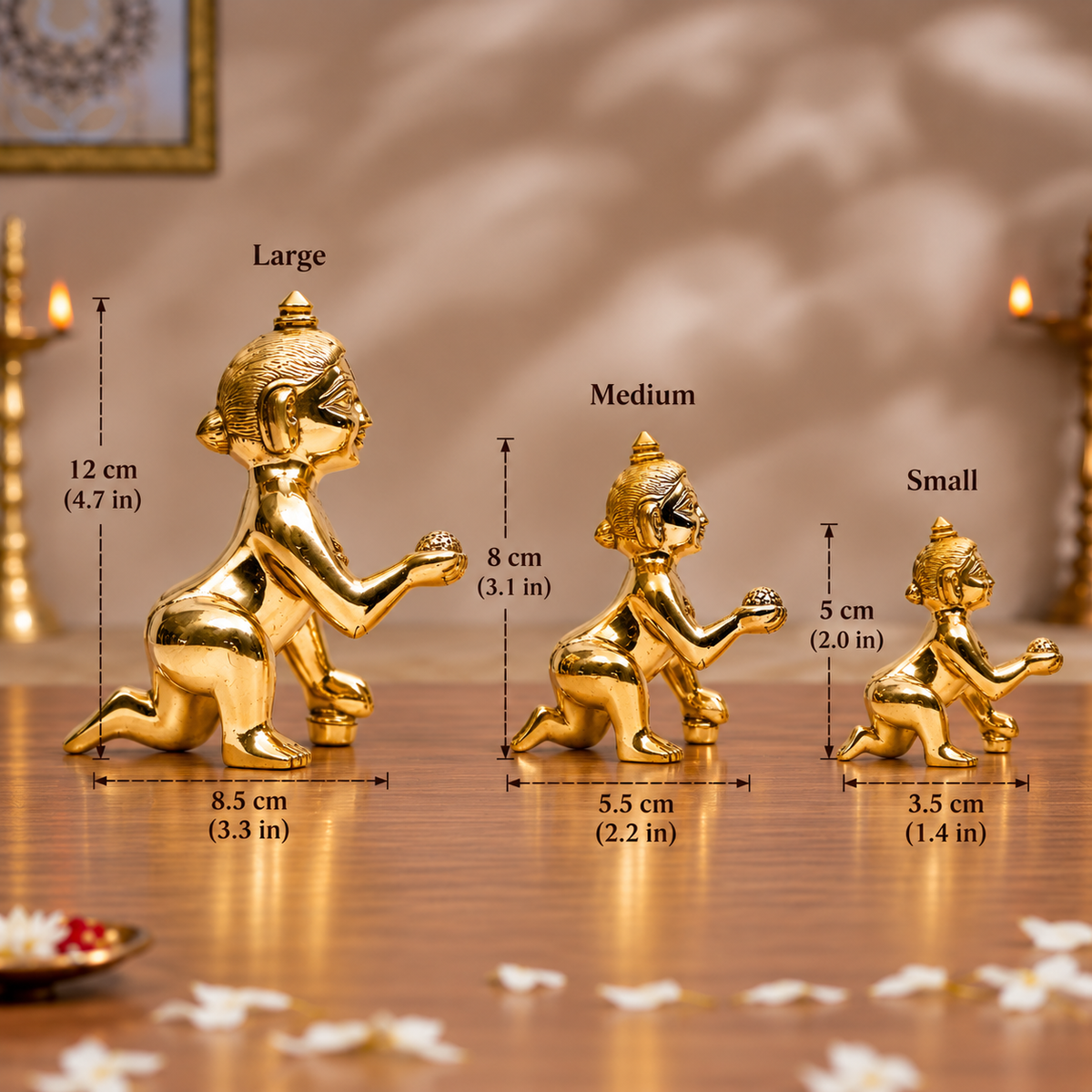 Brass Laddu Gopal Idol | Crawling Bal Krishna Murti