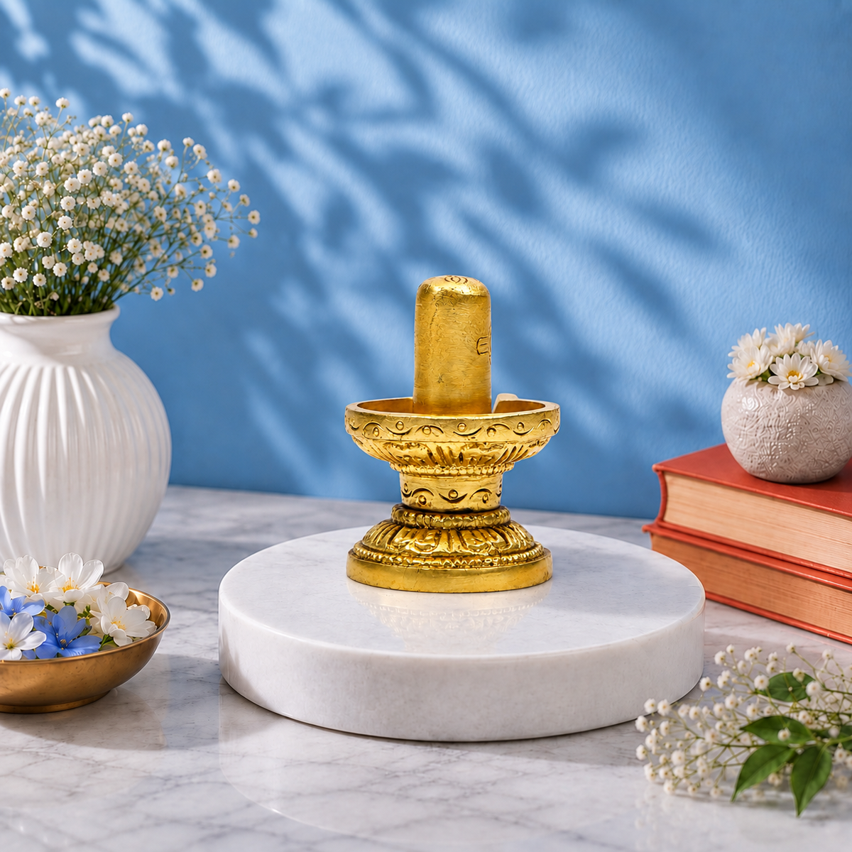 Shivling Showpiece | Polished Brass Finish