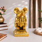 Mushak Raj Holding Modak Idol | Polished Golden Brass Finish