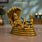 Lord Vishnu Resting on Sheshnag with Goddess Lakshmi Idol | Antique Golden Brass Finish