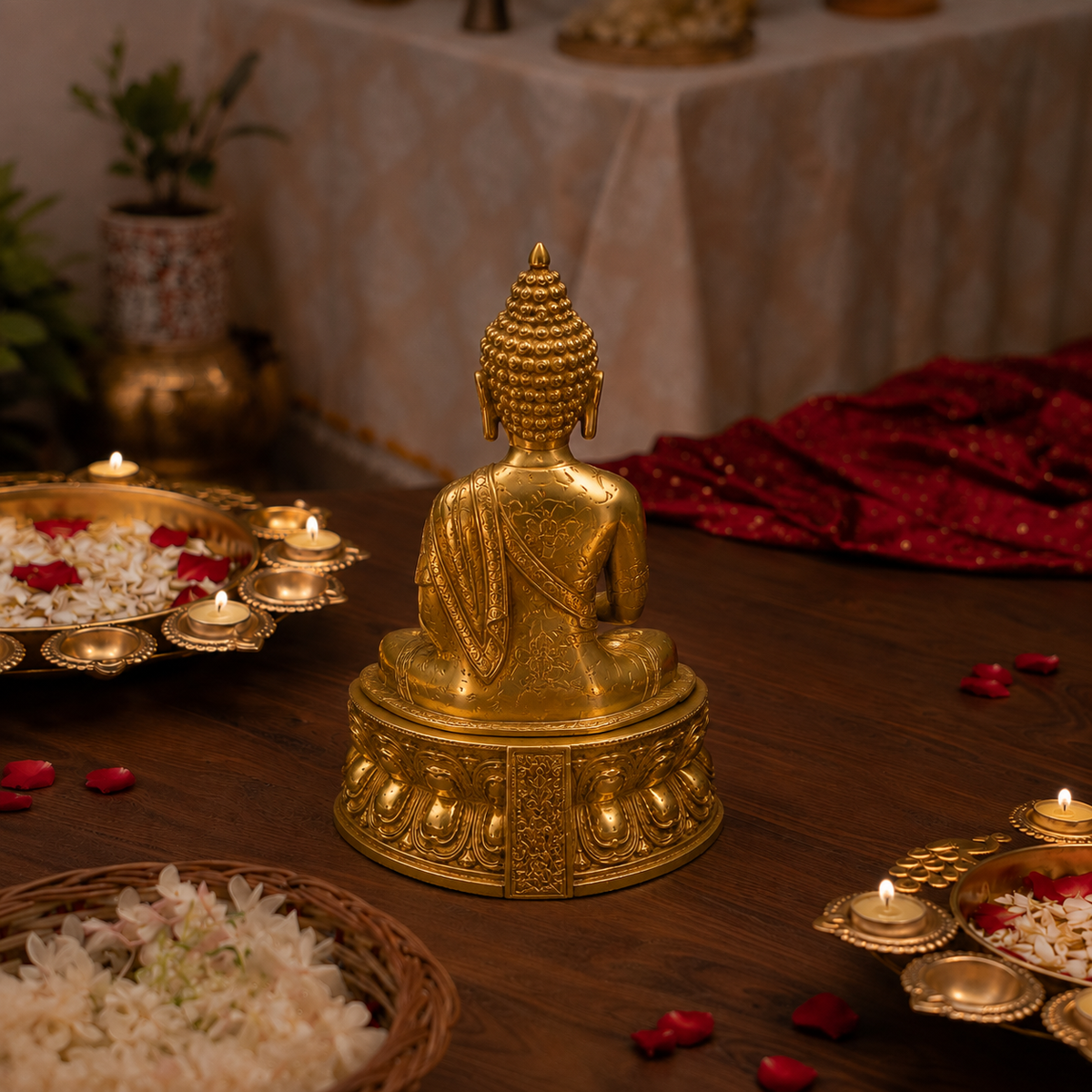 Seated Gautama Buddha with Alms Bowl Idol
