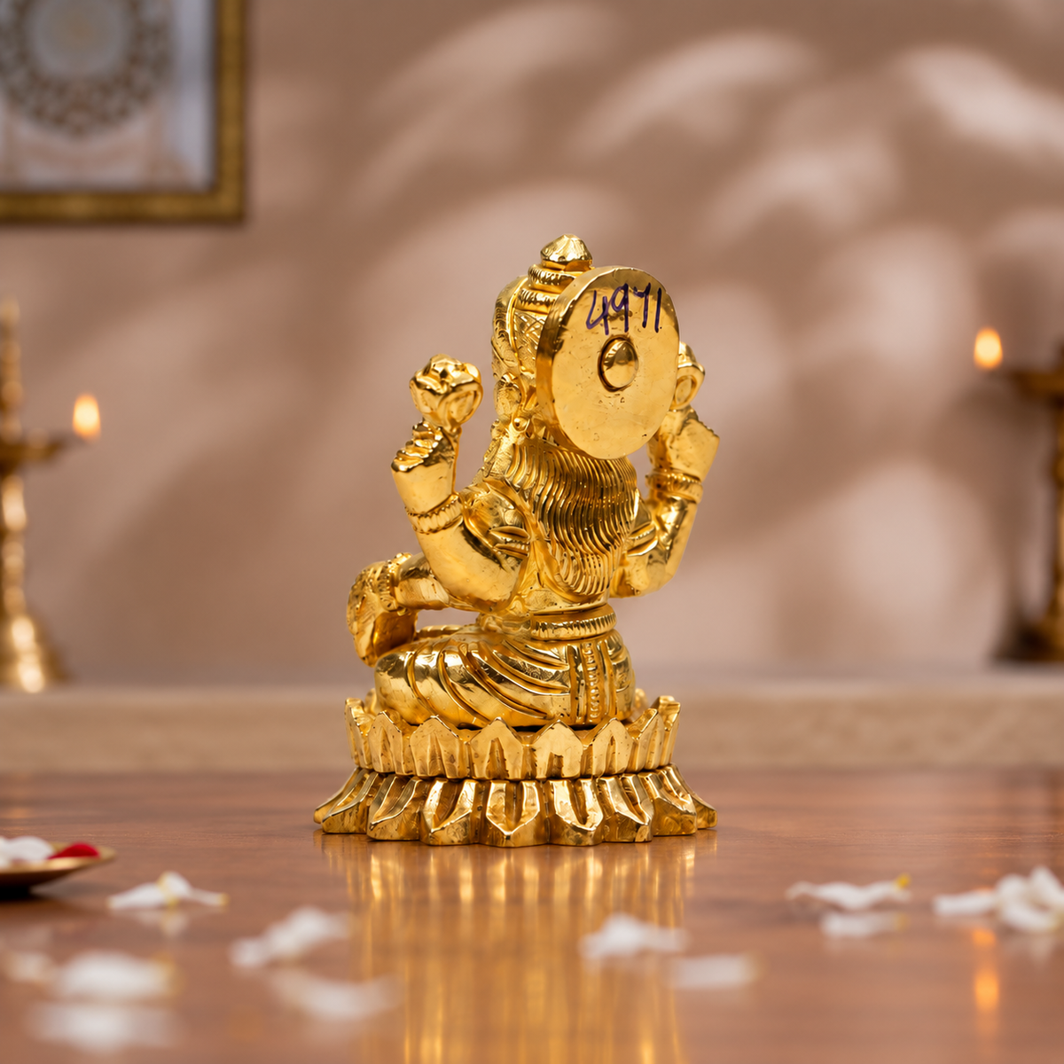 Brass Goddess Lakshmi Idol