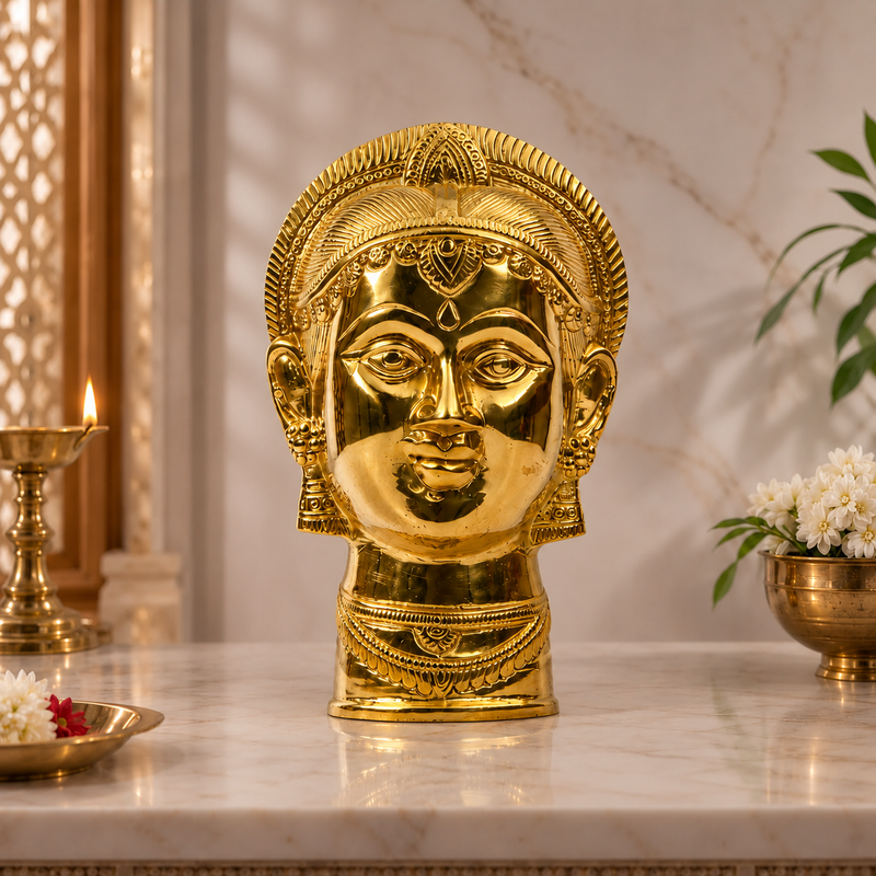 Devi Mata Face Idol with Ornamental Crown