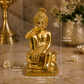 Speak No Evil Rajasthani Man Figurine | Antique Brass Finish