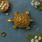Decorative Tortoise Showpiece with Floral Shell | Antique Brass Finish