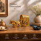 Traditional Bullock Cart Showpiece | Polished Golden Brass Finish