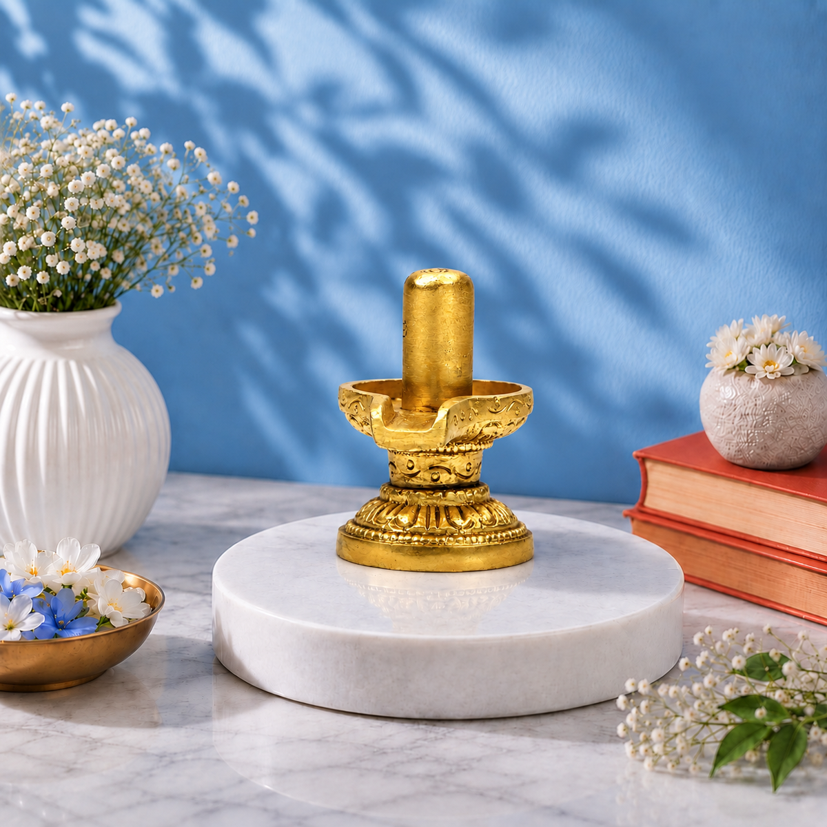 Shivling Showpiece | Polished Brass Finish