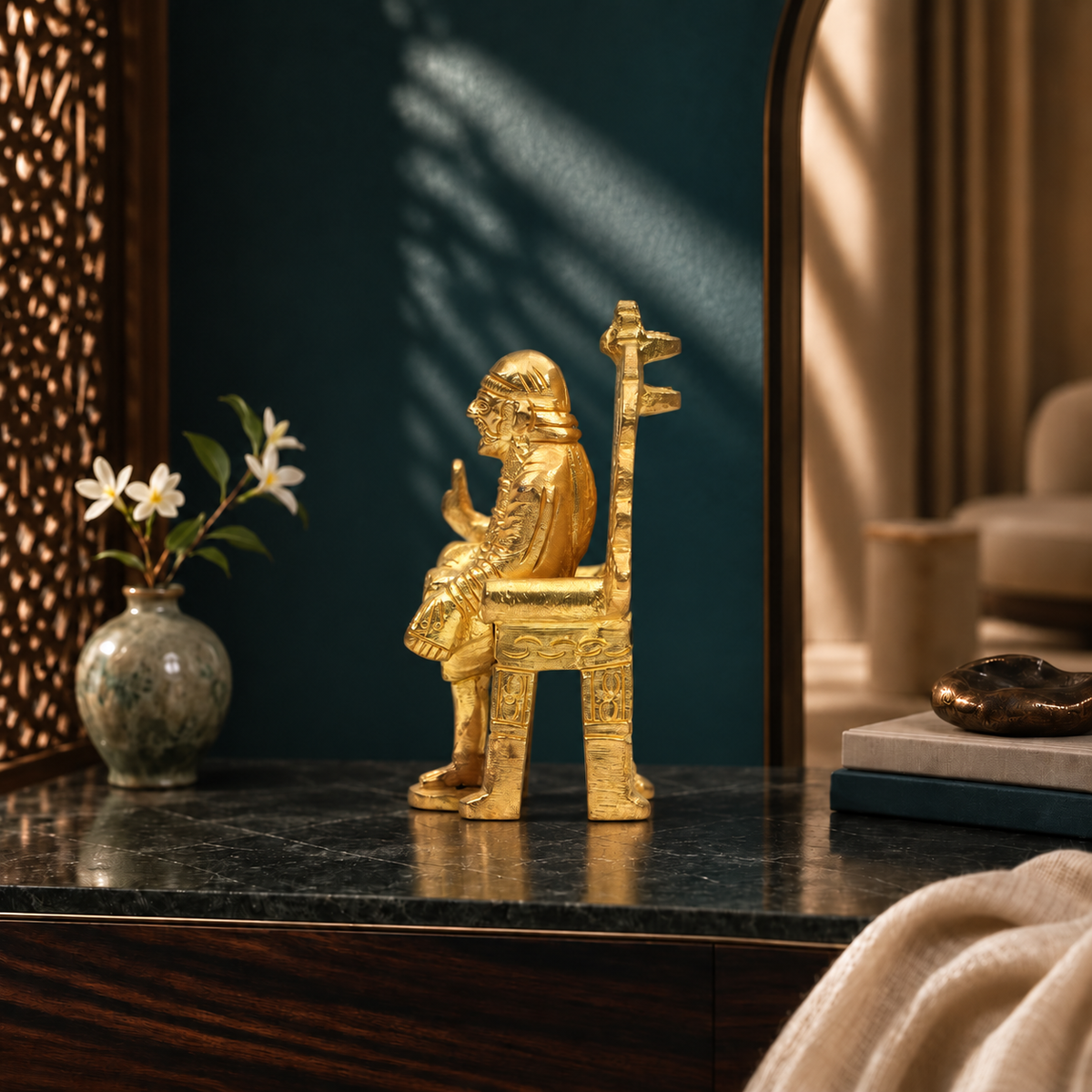 Shirdi Sai Baba Sitting on Throne Showpiece