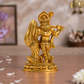 Radha Krishna Idol with Flute | Polished Golden Brass Finish
