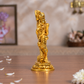 Radha Krishna Idol with Flute | Polished Golden Brass Finish