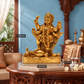 Maa Kali Standing on Lord Shiva Idol | Antique Brass Finish