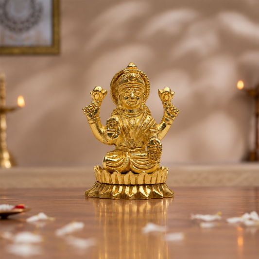 Brass Goddess Lakshmi Idol