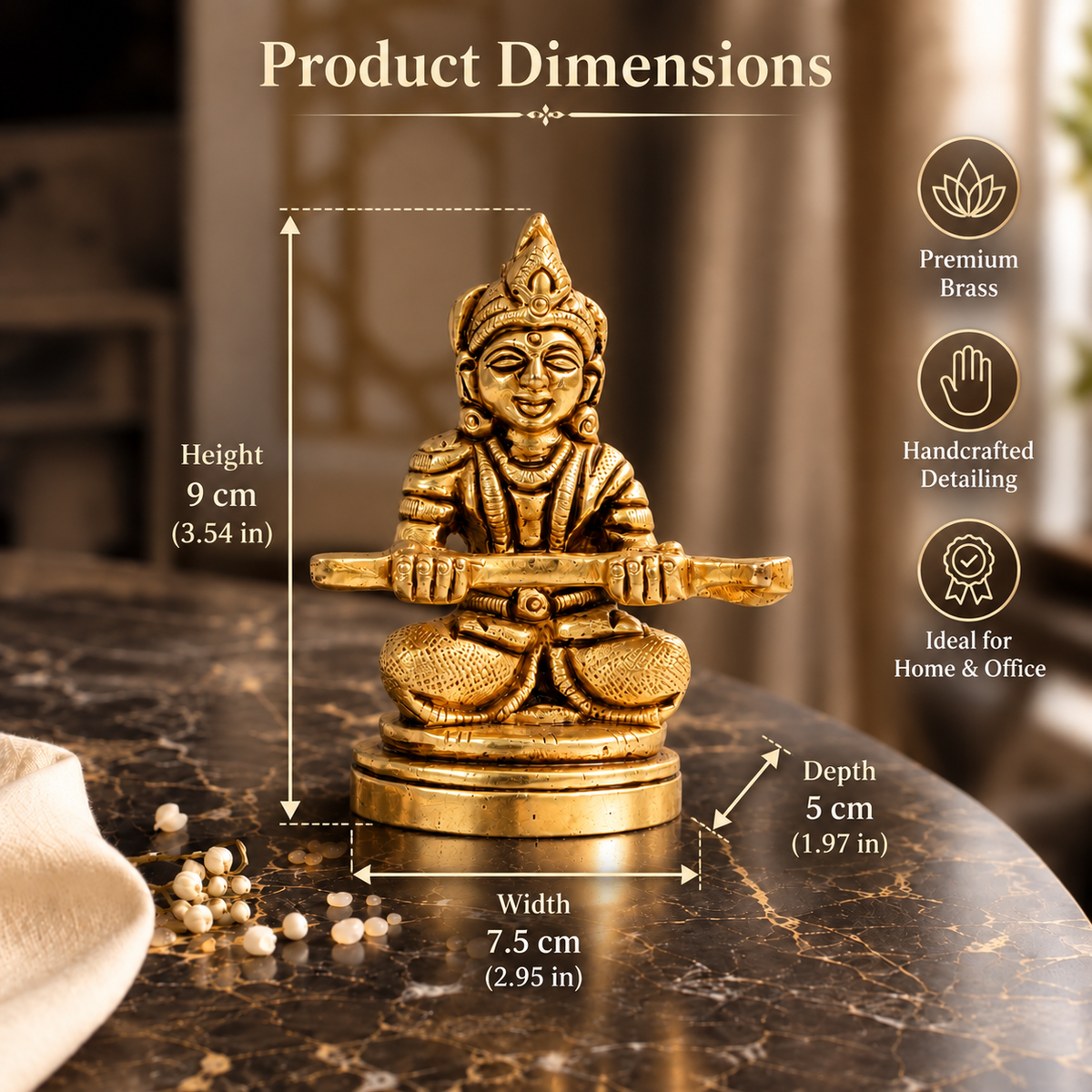 Lord Krishna (Murli Manohar) Idol – 24K Gold & 999 Silver Plated