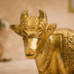 Gau Mata with Calf Idol | Polished Golden Brass Finish
