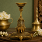 Decorative Elephant Diya Stand with Dual Bowls | Antique Golden Brass Finish