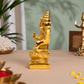 Goddess Lakshmi Sitting on Lotus Showpiece | Polished Brass Finish