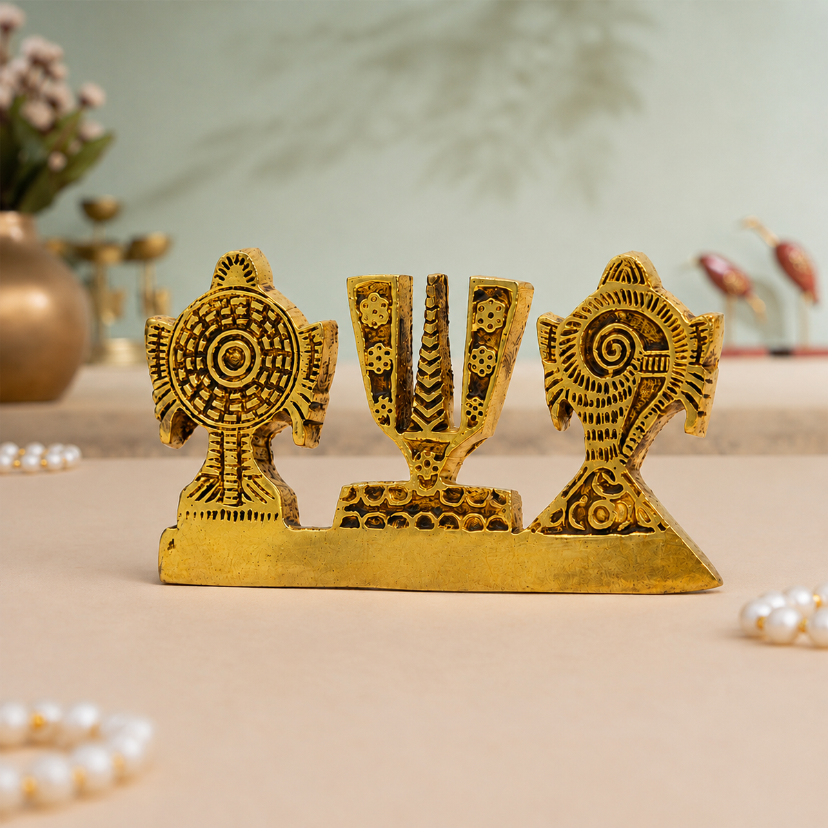 Lakshmi Narayan on Sheshnag Idol | Antique Golden Brass Finish