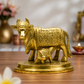Kamadhenu Detailed WorkCow and Calf Showpiece | Polished Brass Finish