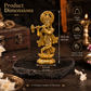 Lord Krishna Playing Flute on Lotus Idol | Antique Brass Finish