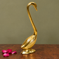 Decorative Swan Figurine with Long Curved Neck | Polished Golden Brass Finish