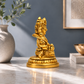 Lord Kubera Seated Idol | Polished Golden Brass Finish