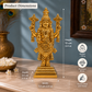 Lord Vishnu Idol with Shankha and Chakra | Antique Golden Brass Finish